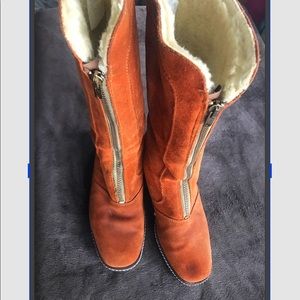 Vintage Suede & Shearling Boots